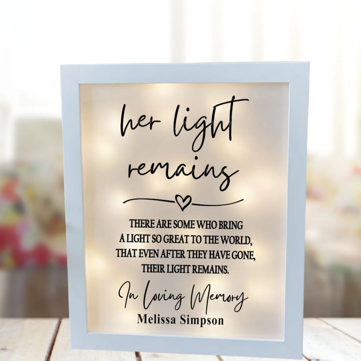 Her Light Remains Personalized Memorial Frame,Memorial Shadow Box - Image 3