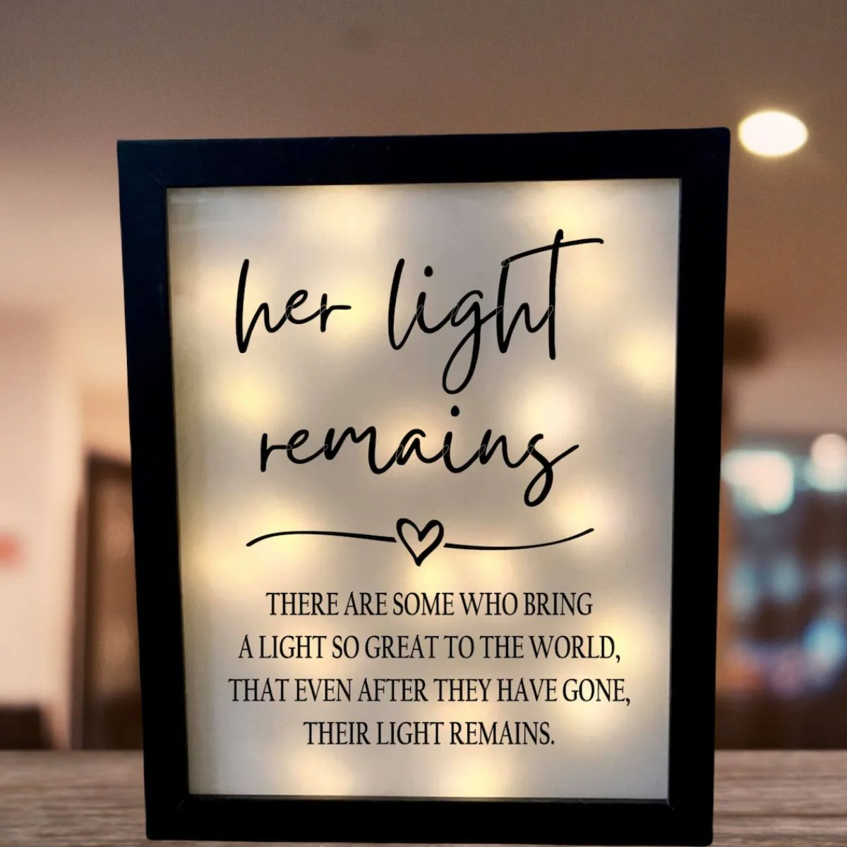 Her Light Remains Personalized Memorial Frame,Memorial Shadow Box - Image 4