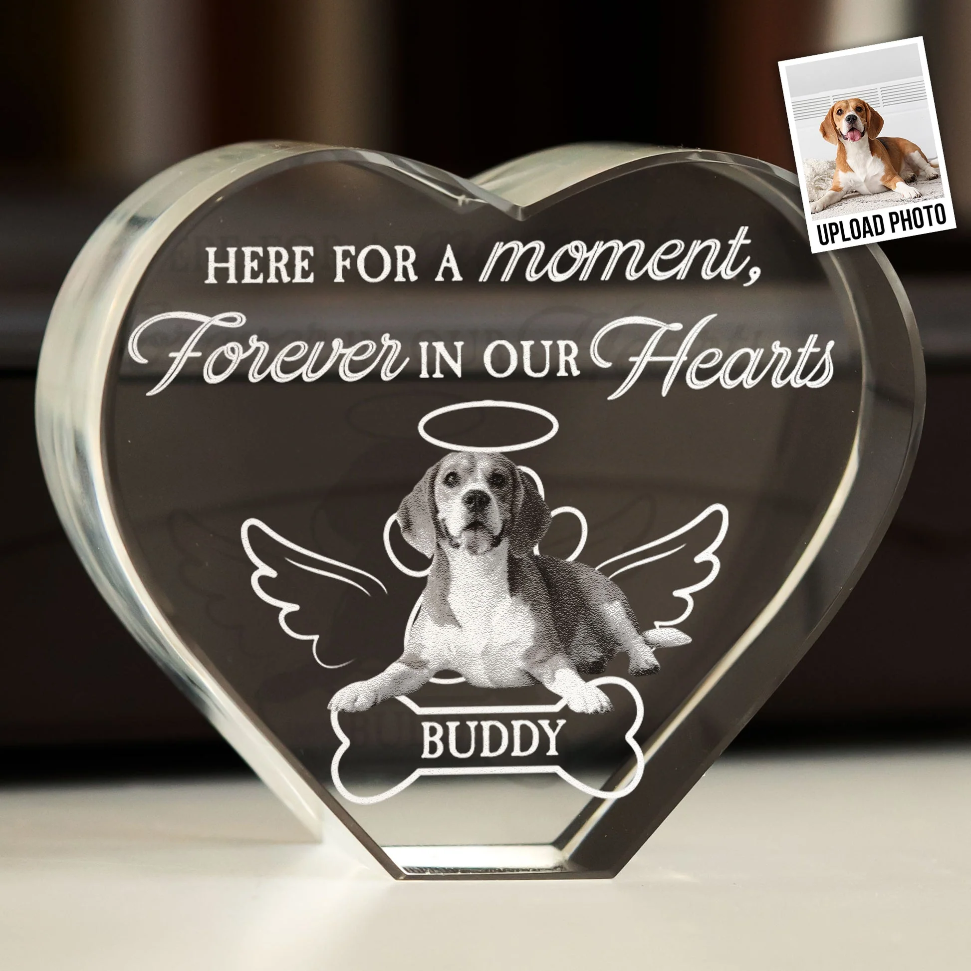 Here For A Moment, Forever In Our Hearts personalized Dog Plaque - Image 2