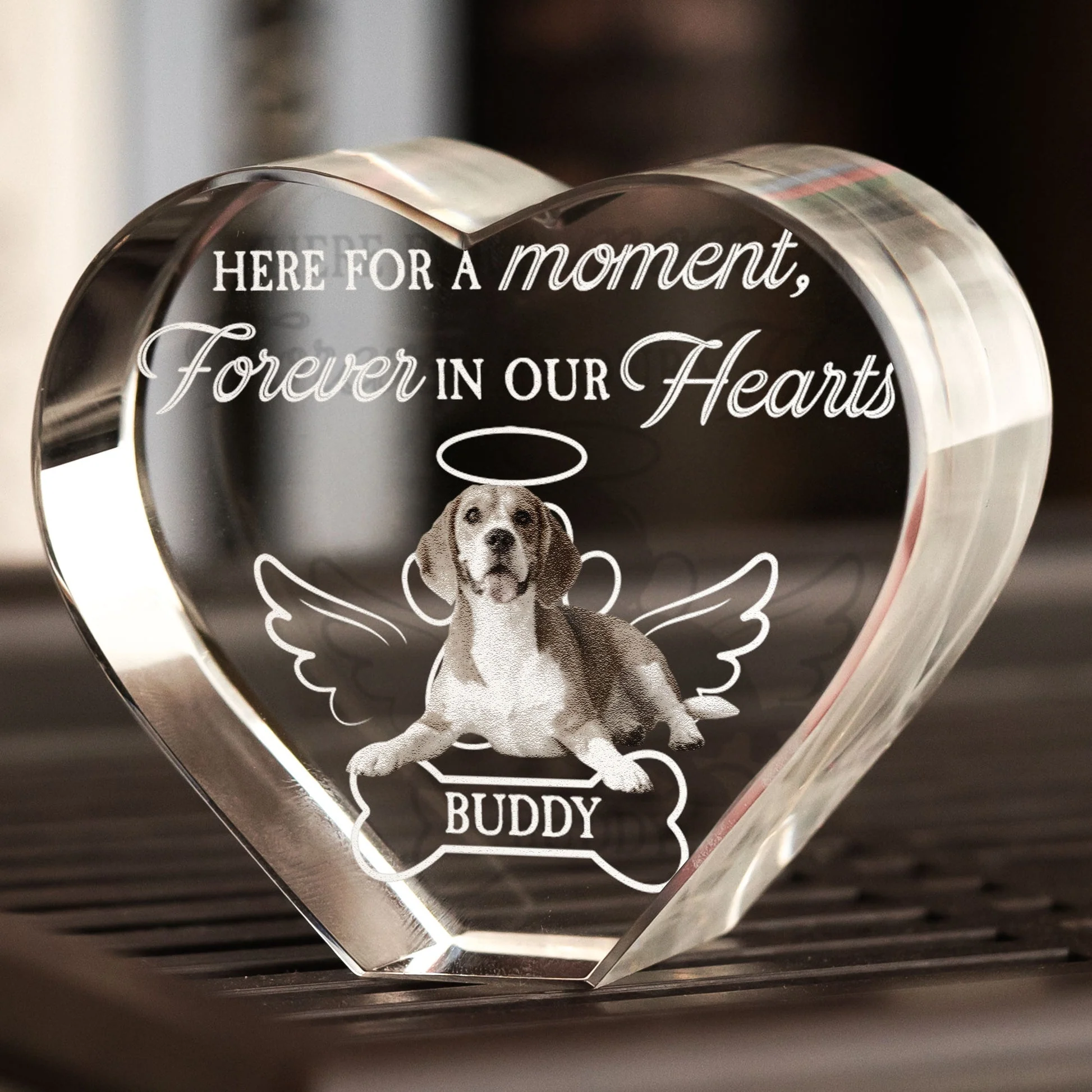 Here For A Moment, Forever In Our Hearts personalized Dog Plaque - Image 4
