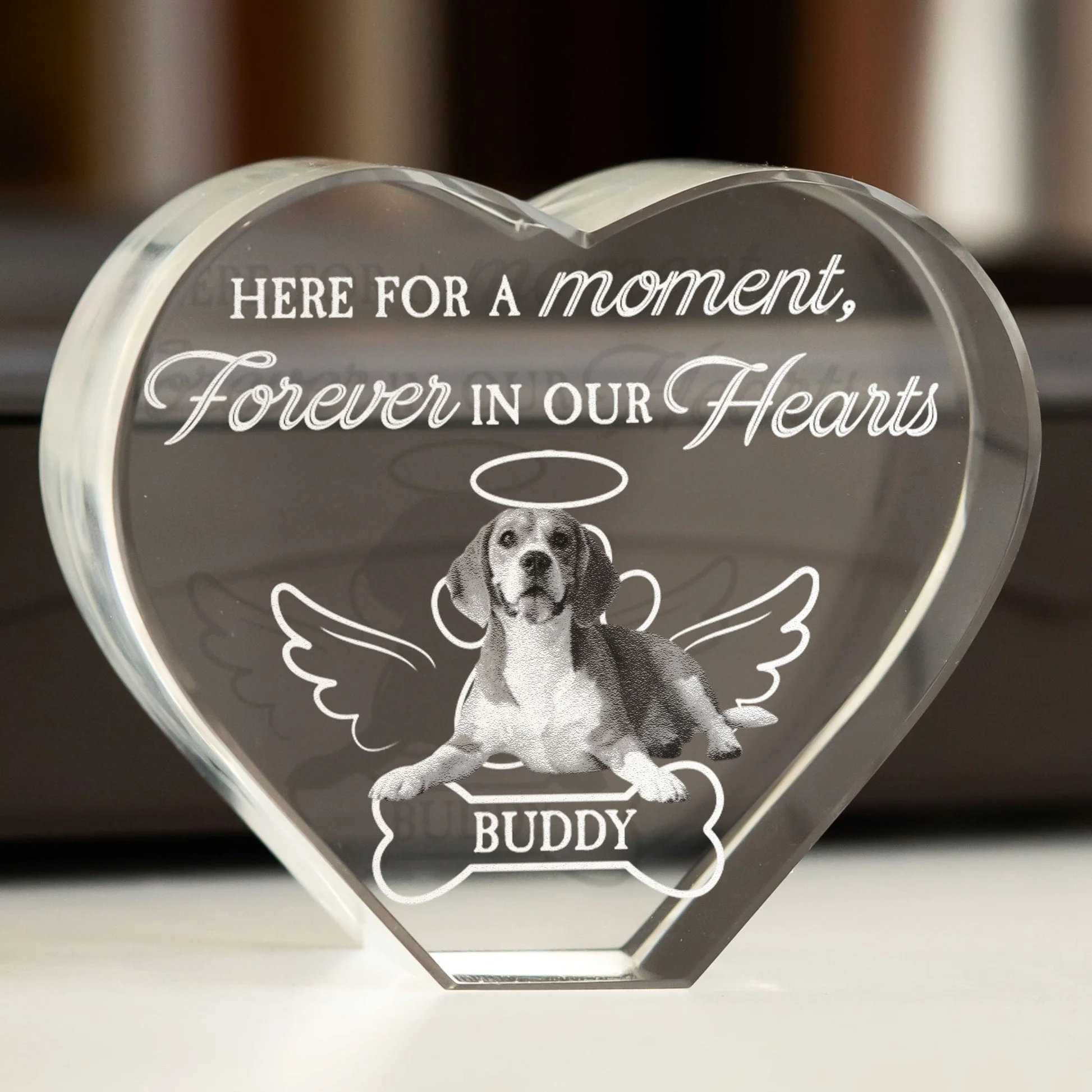 Here For A Moment, Forever In Our Hearts personalized Dog Plaque - Image 5