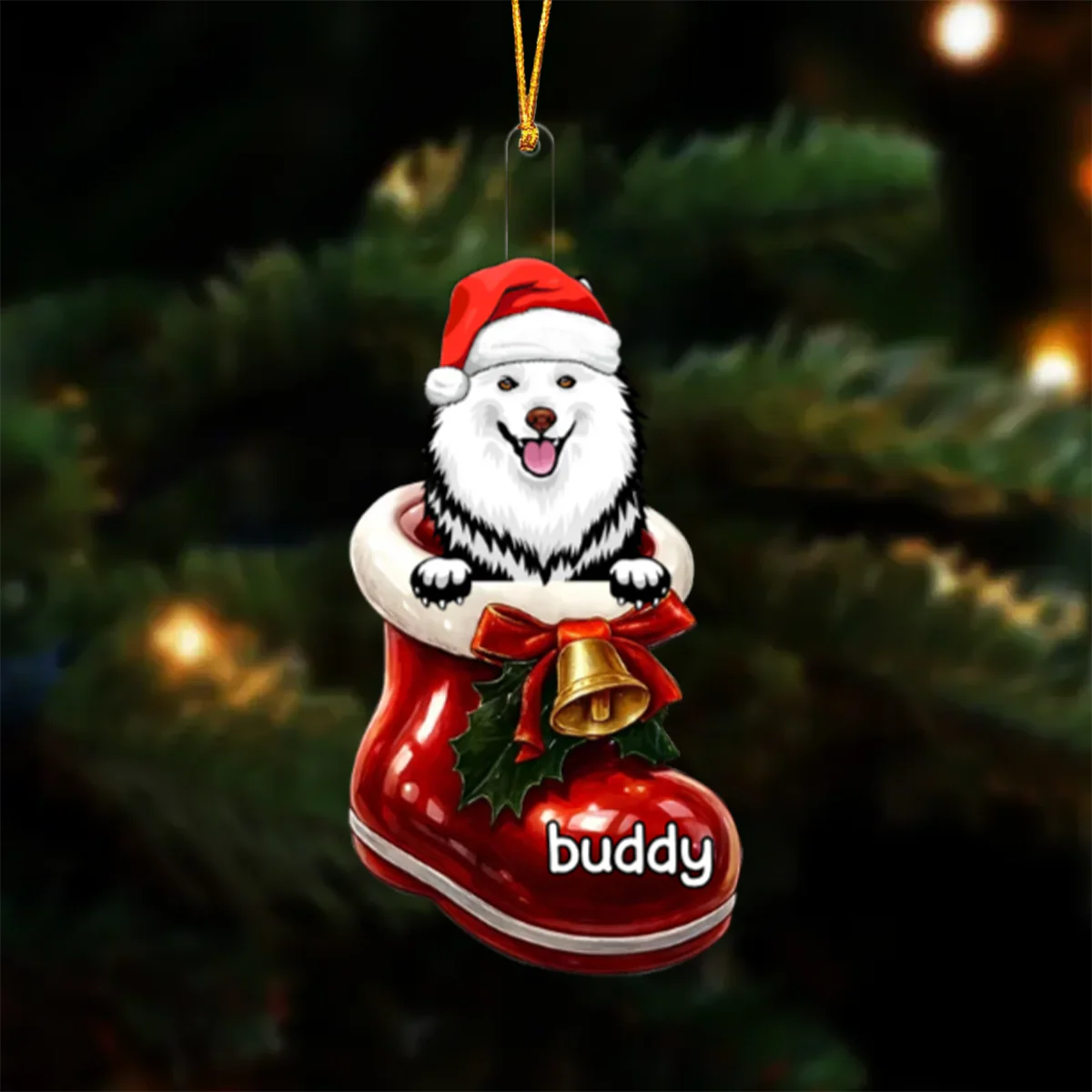 Here In Your Shoes - Personalized Dog Acrylic Ornament - Image 2