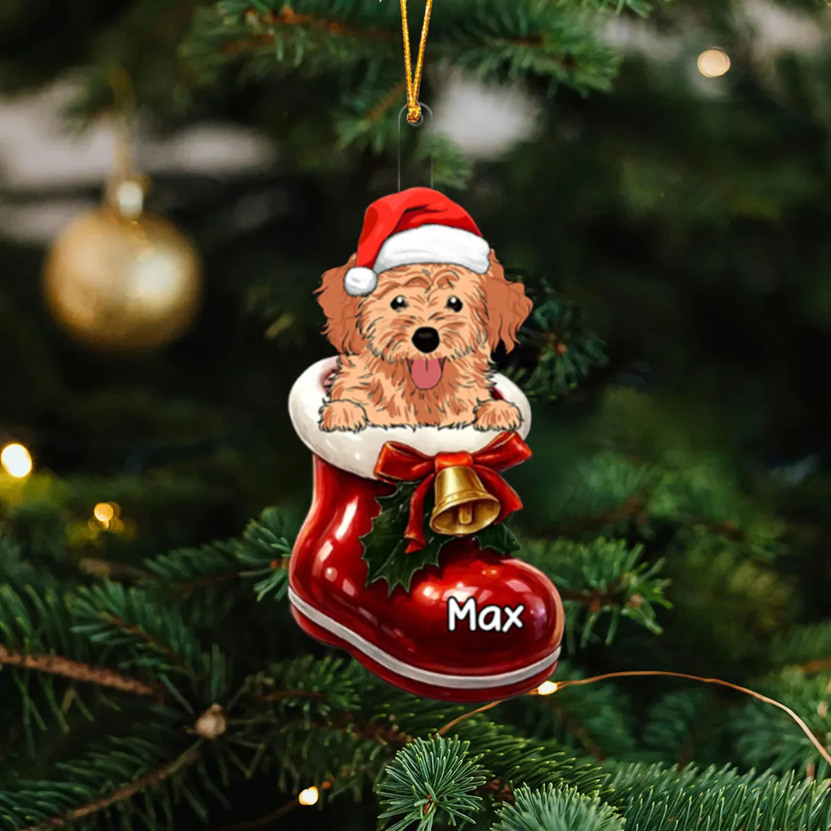 Here In Your Shoes - Personalized Dog Acrylic Ornament - Image 3