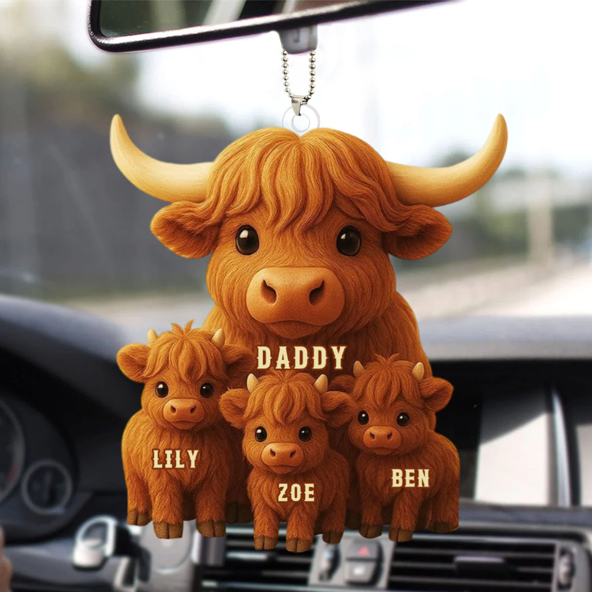 Highland Cow Dad Acrylic Ornament Personalized Gifts For Dad - Image 2