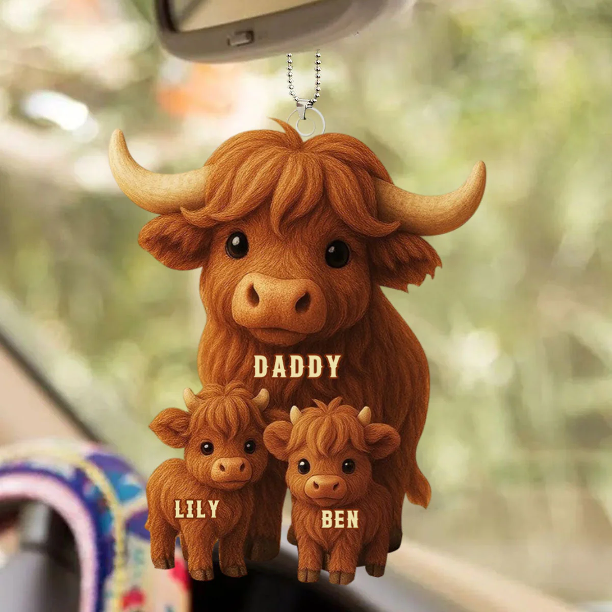 Highland Cow Dad Acrylic Ornament Personalized Gifts For Dad - Image 3
