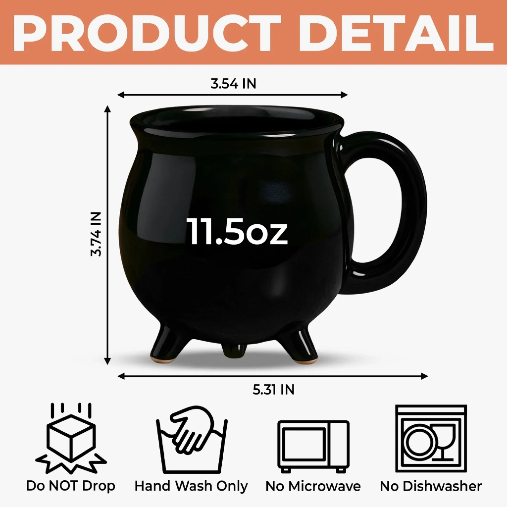 Him And Her - Two Souls One Magic - Personalized Anniversary Halloween Witch Cauldron Coffee Mug - Image 5