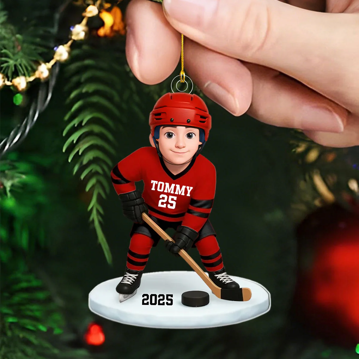 Hockey Girl Boy - Personalized Acrylic Ornament - Christmas Gift for Daughter Son - Image 7