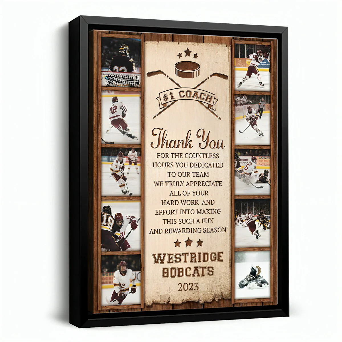 Hockey Photo Collage Personalized Canvas/Poster, High School Hockey Coach Thank You Gift - Image 5