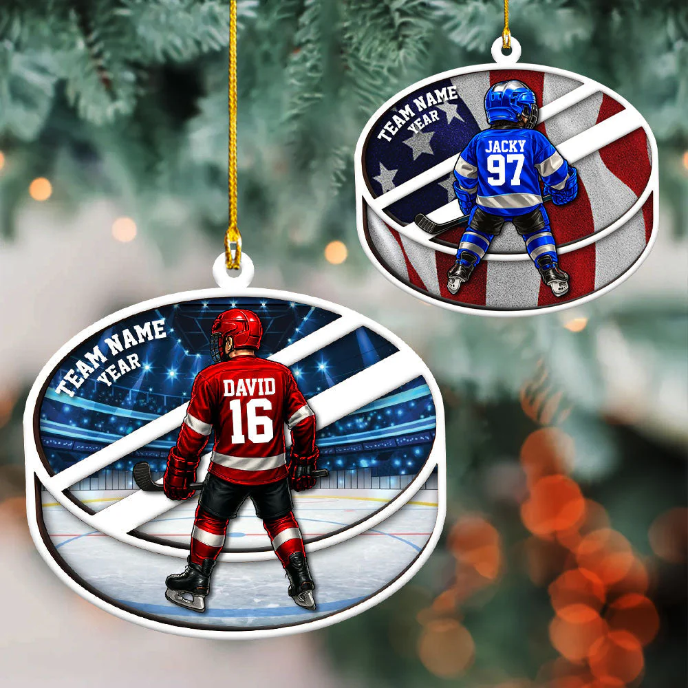 Hockey Player Ornament - Personalized Gifts For Players - Image 2