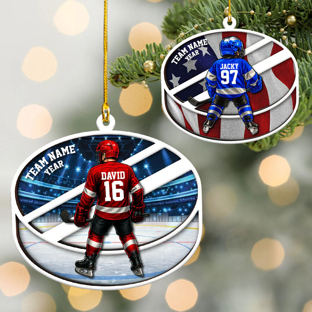 Hockey Player Ornament - Personalized Gifts For Players - Image 3