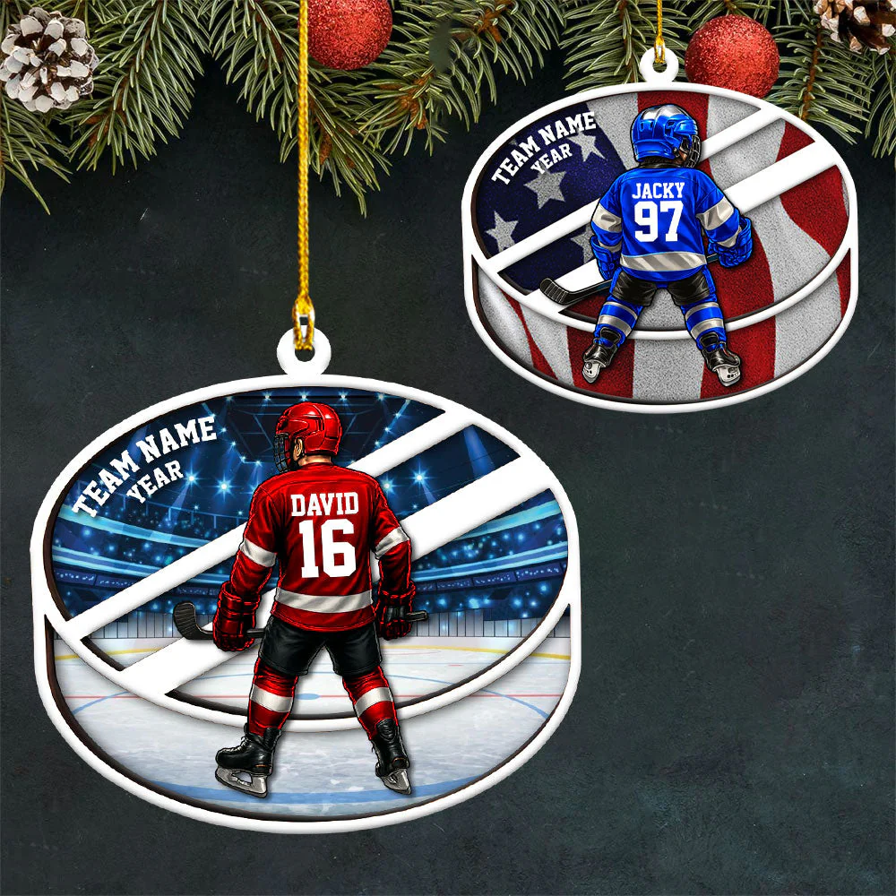 Hockey Player Ornament - Personalized Gifts For Players - Image 4