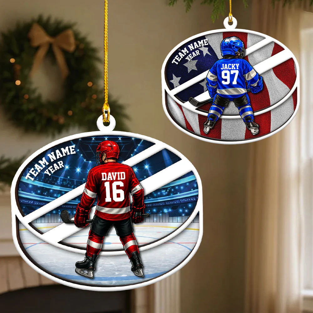 Hockey Player Ornament - Personalized Gifts For Players - Image 5