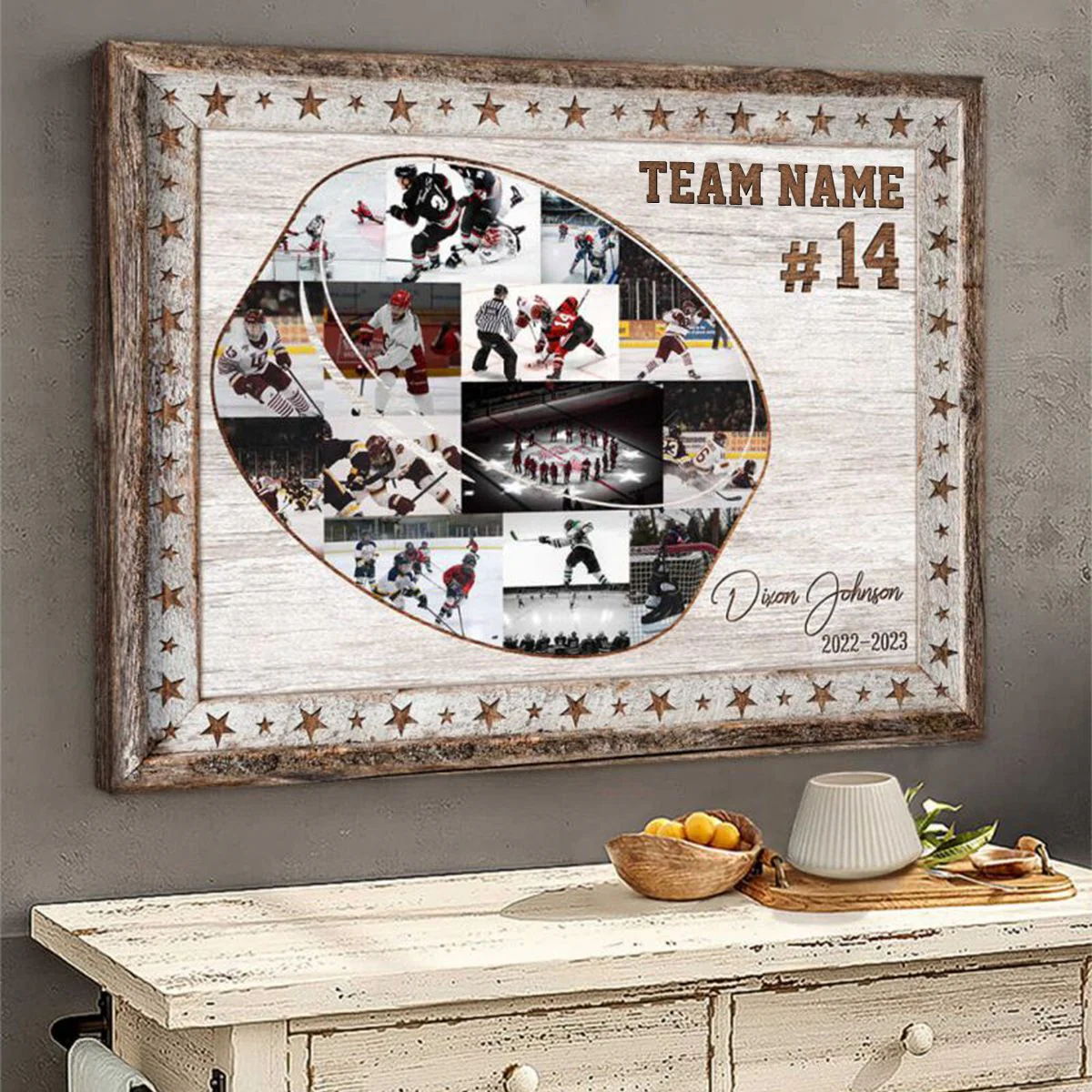 Hockey Team Photo Collage, Personalized Canvas/Poster, Ice Hockey Sports Gifts - Image 4