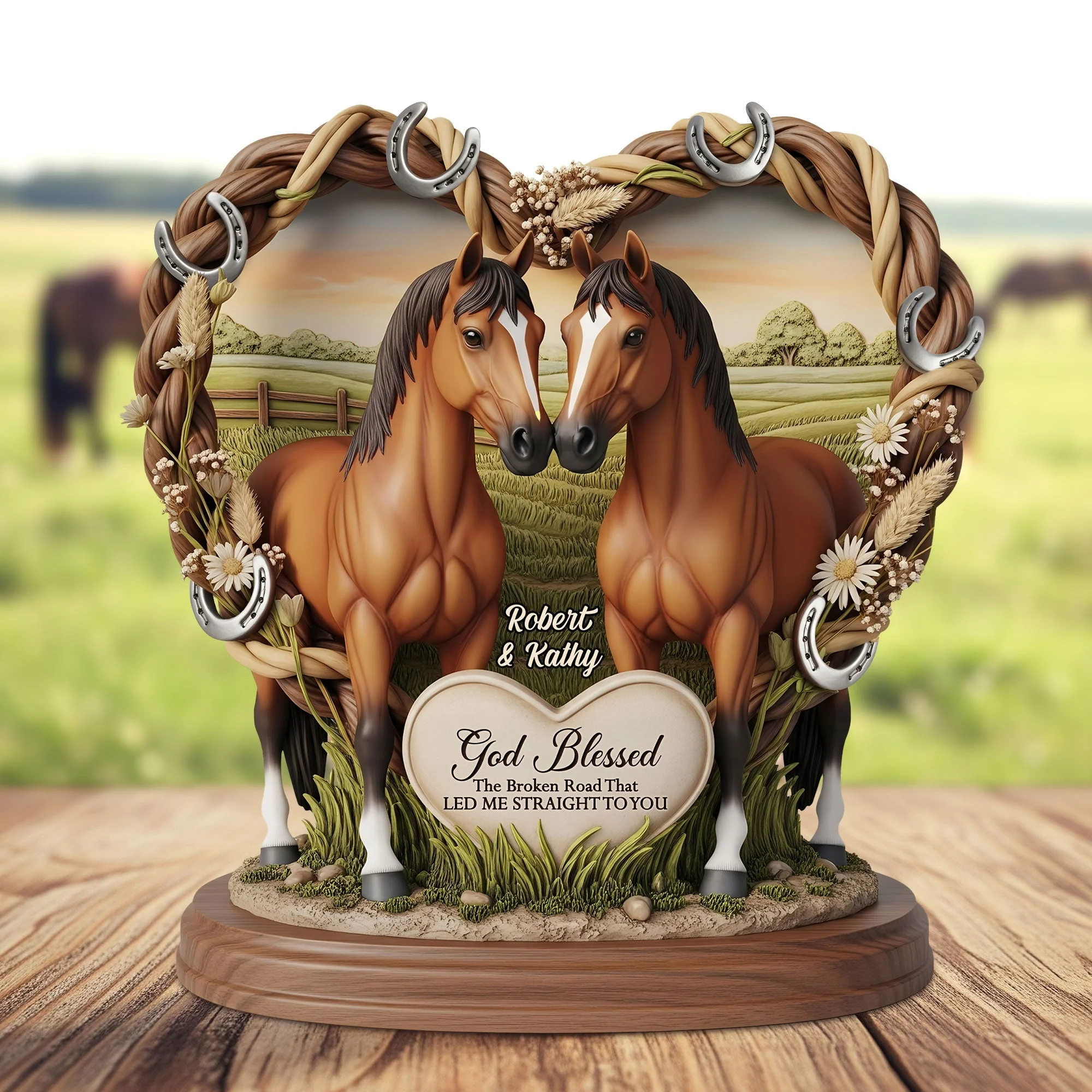 Horse Couple - Personalized Acrylic Plaque Gifts For Husband Wife - Image 2