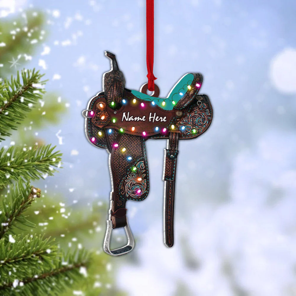 Horse Saddle Personalized Acrylic Ornament Gifts For Cowboy Horse Lovers - Image 6