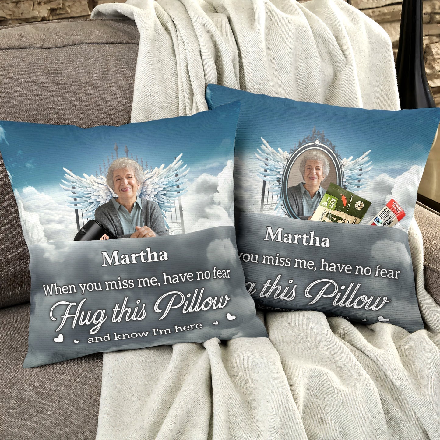 Hug This Pillow - Personalized Photo Pocket Pillow - Image 3