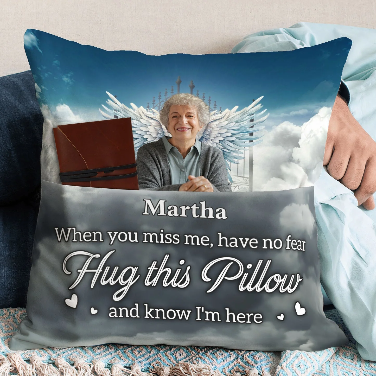 Hug This Pillow - Personalized Photo Pocket Pillow - Image 4