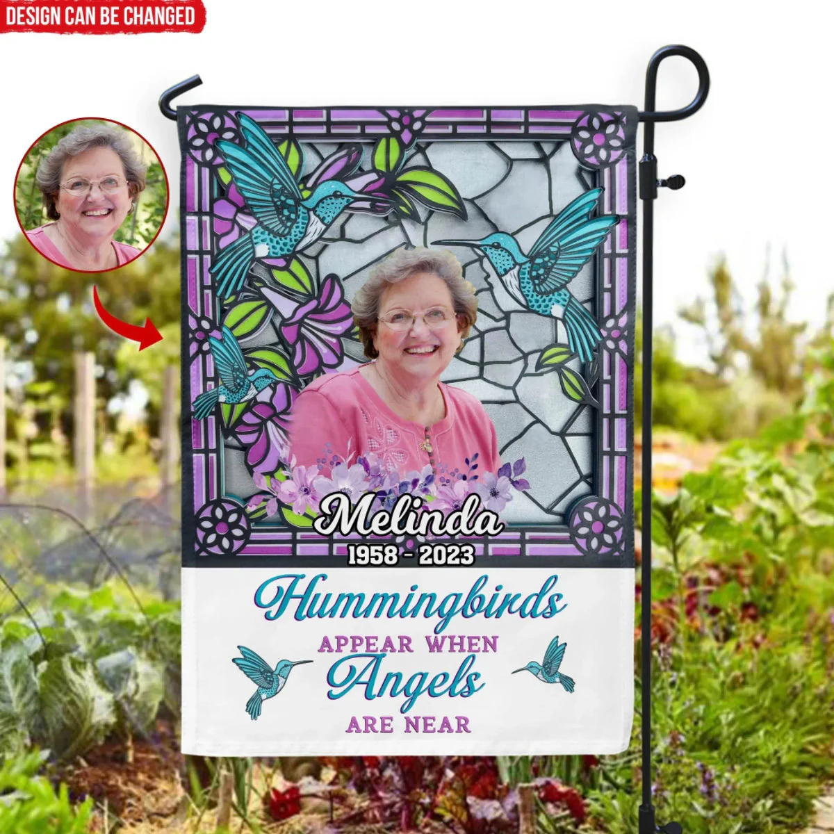 Hummingbirds Appear When Angels Are Near - Personalized Garden Flag, Memorial Gift - Image 4