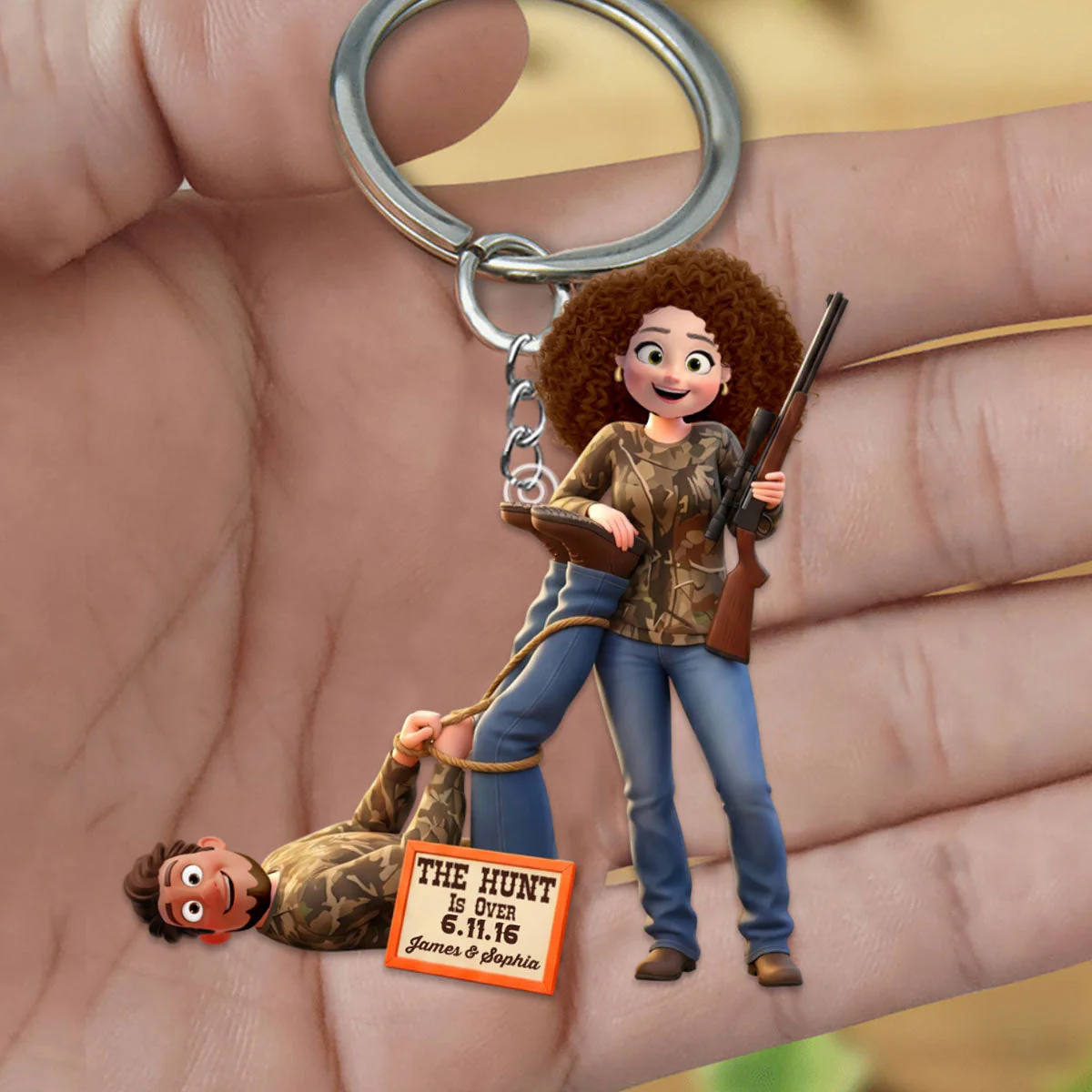 Hunting Couple Keychain - Personalized Gifts For Couple Keychain - Image 5
