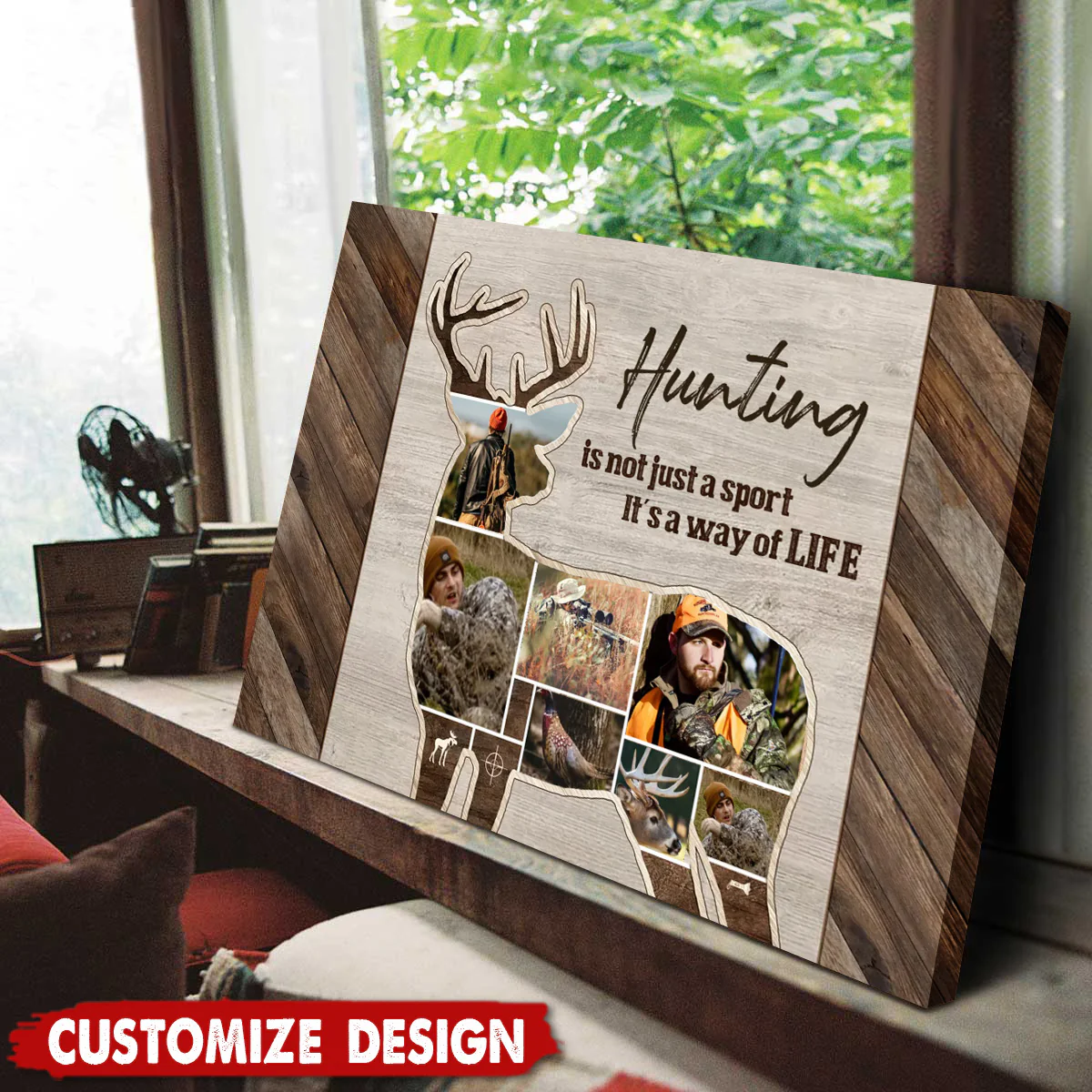 Hunting Deer Photo Collage Personalized Canvas, Gifts For Hunting Man - Image 3