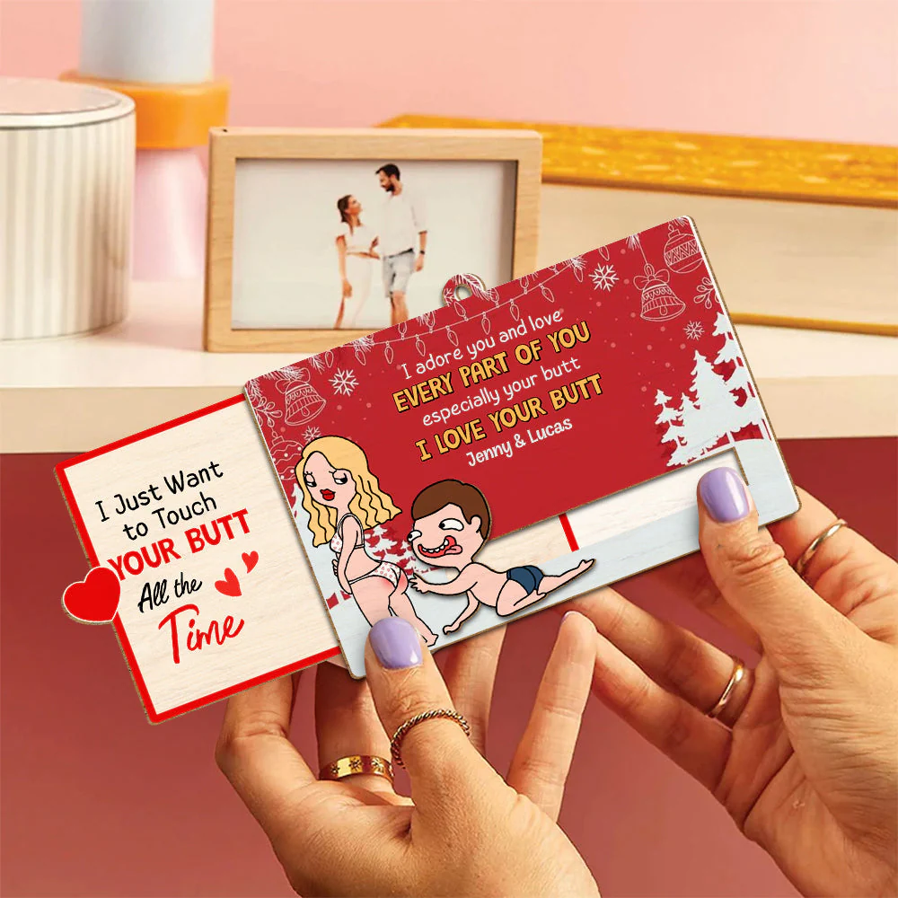 I Adore You And Love Every Part Of You - Couple Personalized Wooden Slider Ornament, Christmas Gift For Partner - Image 4