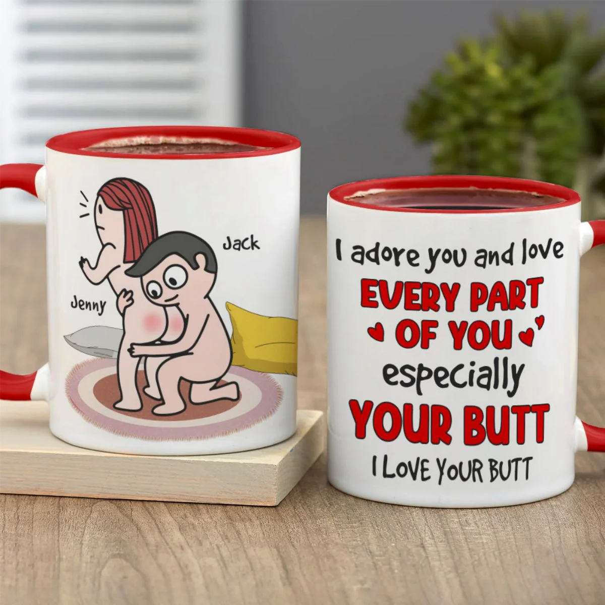 I Adore You - Personalized Christmas Funny Couple Mug, Valentine's Gift - Image 4