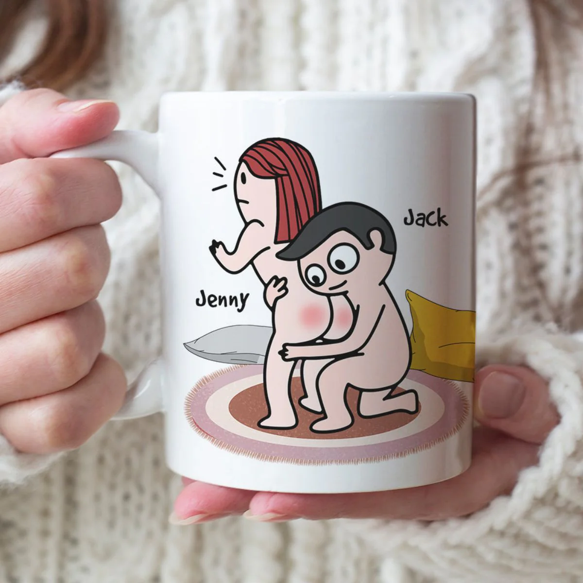 I Adore You - Personalized Christmas Funny Couple Mug, Valentine's Gift - Image 5