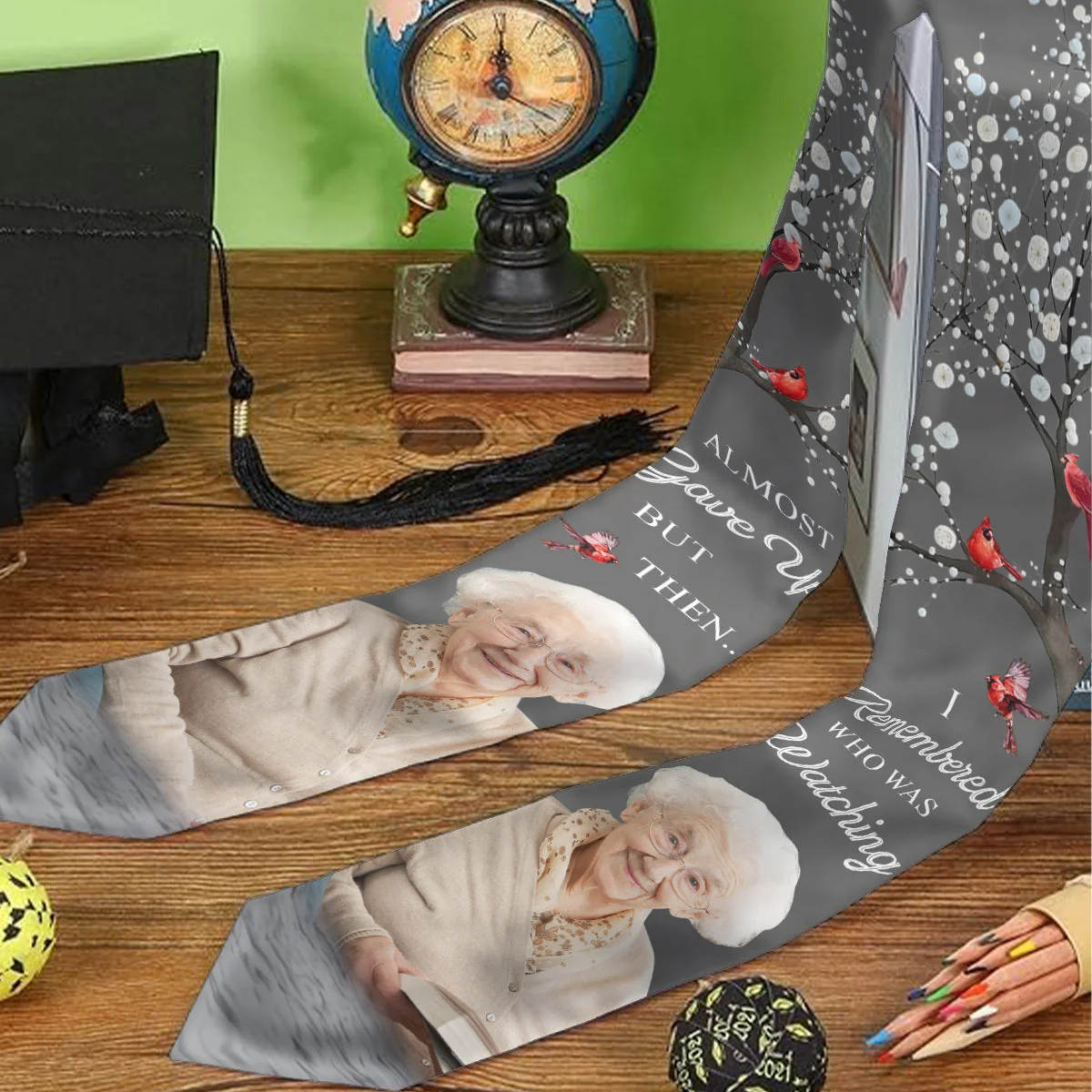 I Almost Gave Up But Then I Remembered Who Was Watching - Personalized Graduation Stole - Image 3