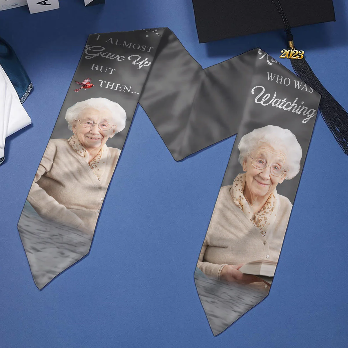 I Almost Gave Up But Then I Remembered Who Was Watching - Personalized Graduation Stole - Image 5