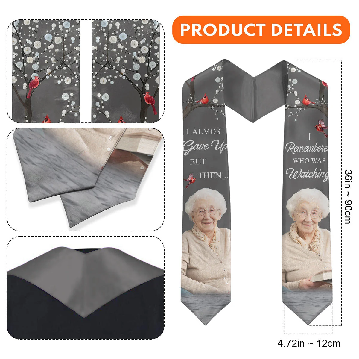 I Almost Gave Up But Then I Remembered Who Was Watching - Personalized Graduation Stole - Image 8
