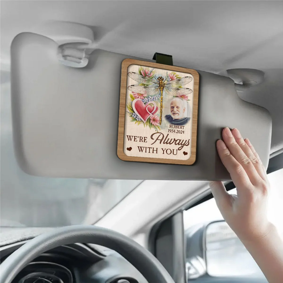 I Am Always With You - Personalized Dragonfly Car Visor Clip - Image 2