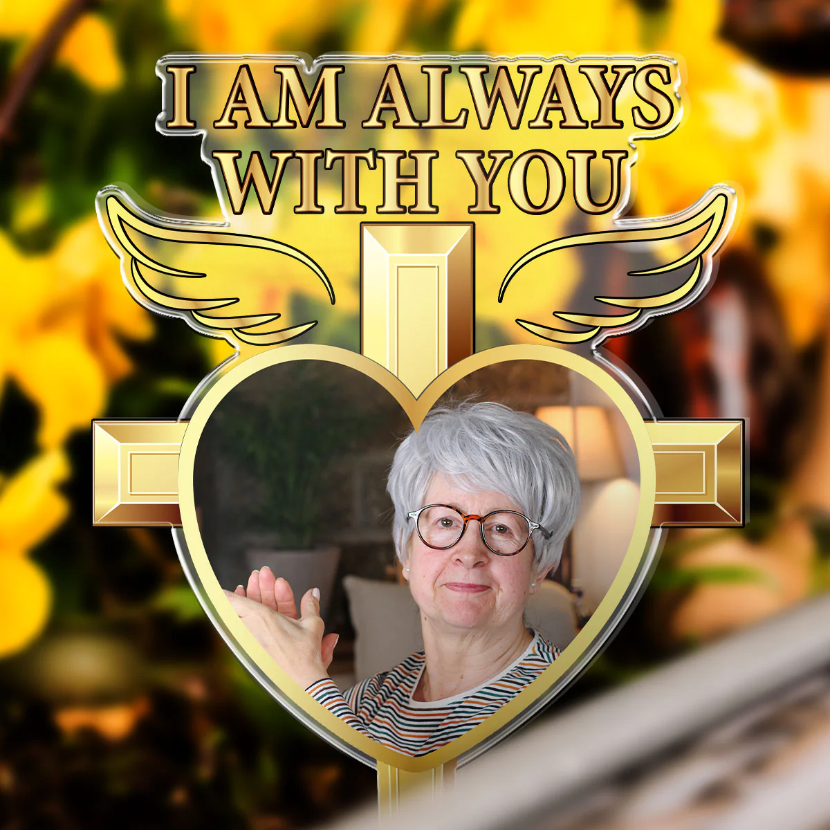 I Am Always With You - Personalized Memorial Acrylic Photo Garden Stake - Image 5