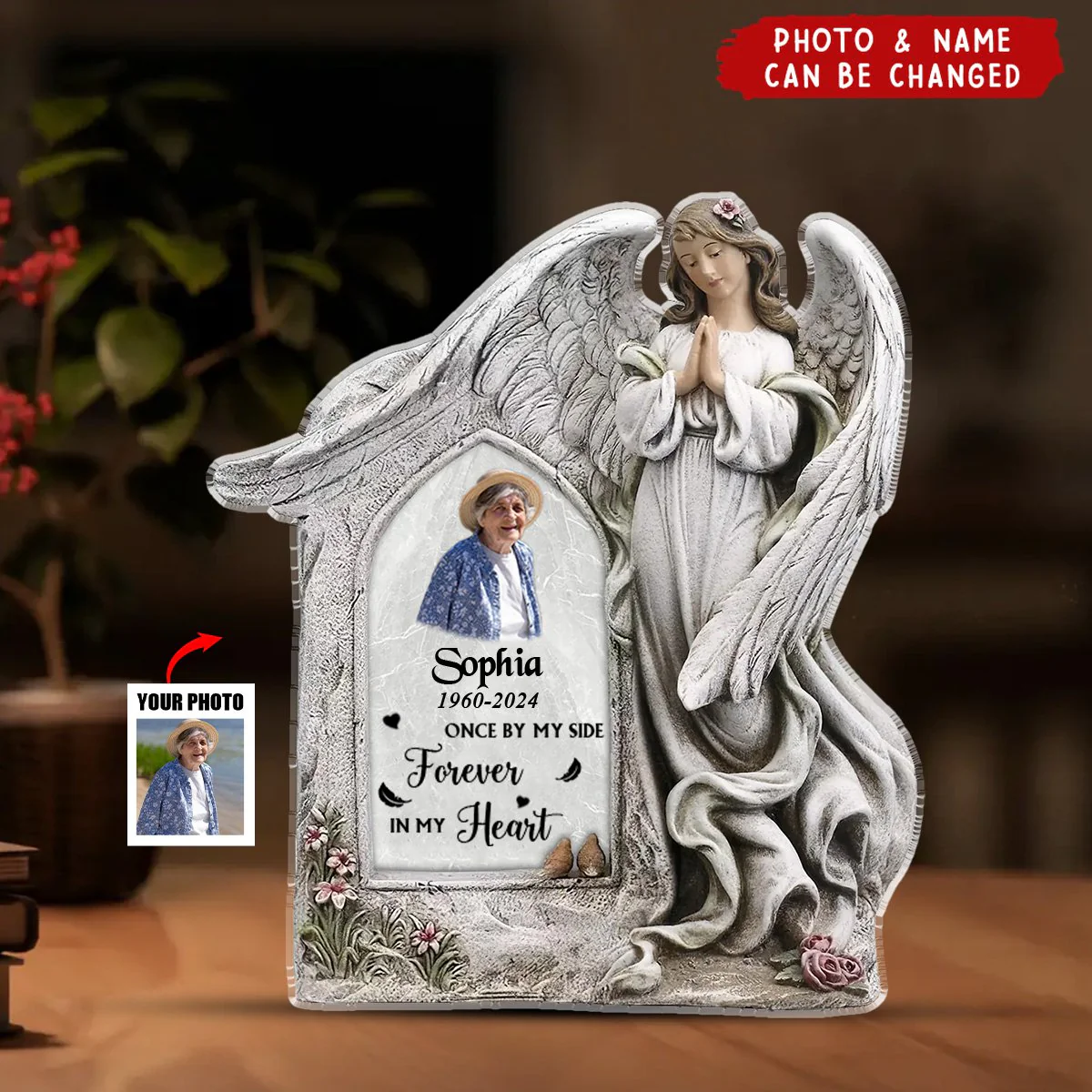 I am Always With You Personalized Memorial Angel Acrylic Plaque - Image 3