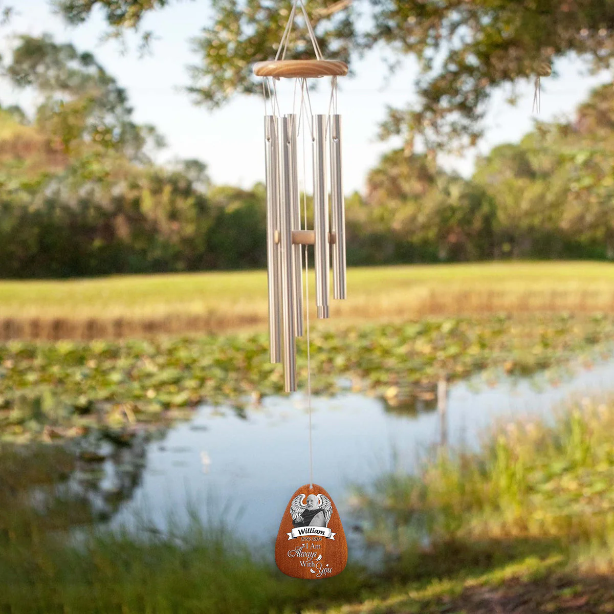 I am always with you - Personalized Memorial Photo Wind Chimes - Image 4