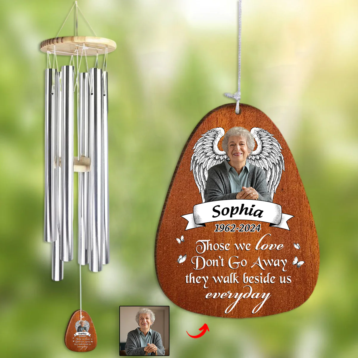 I am always with you - Personalized Memorial Photo Wind Chimes - Image 6