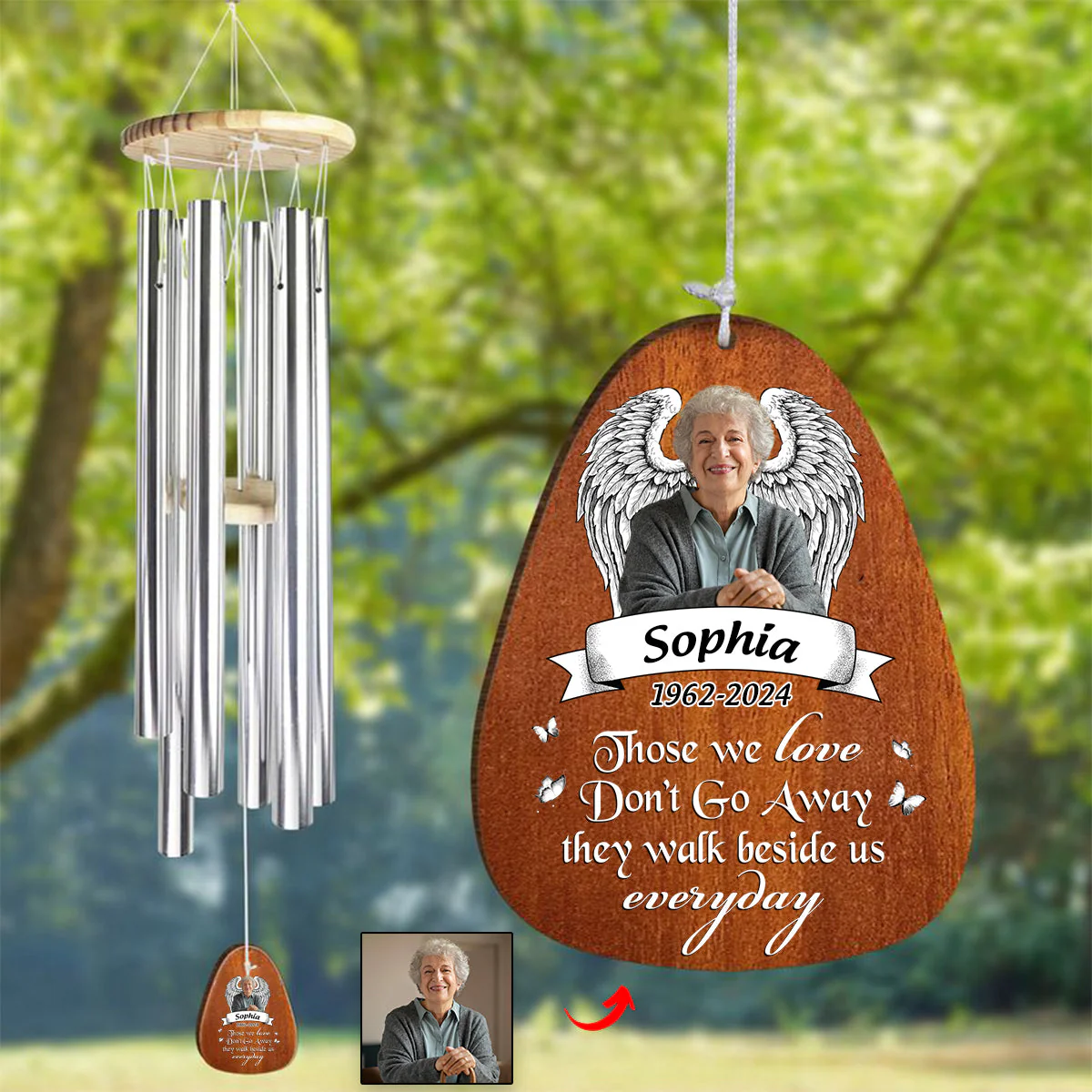 I am always with you - Personalized Memorial Photo Wind Chimes - Image 7