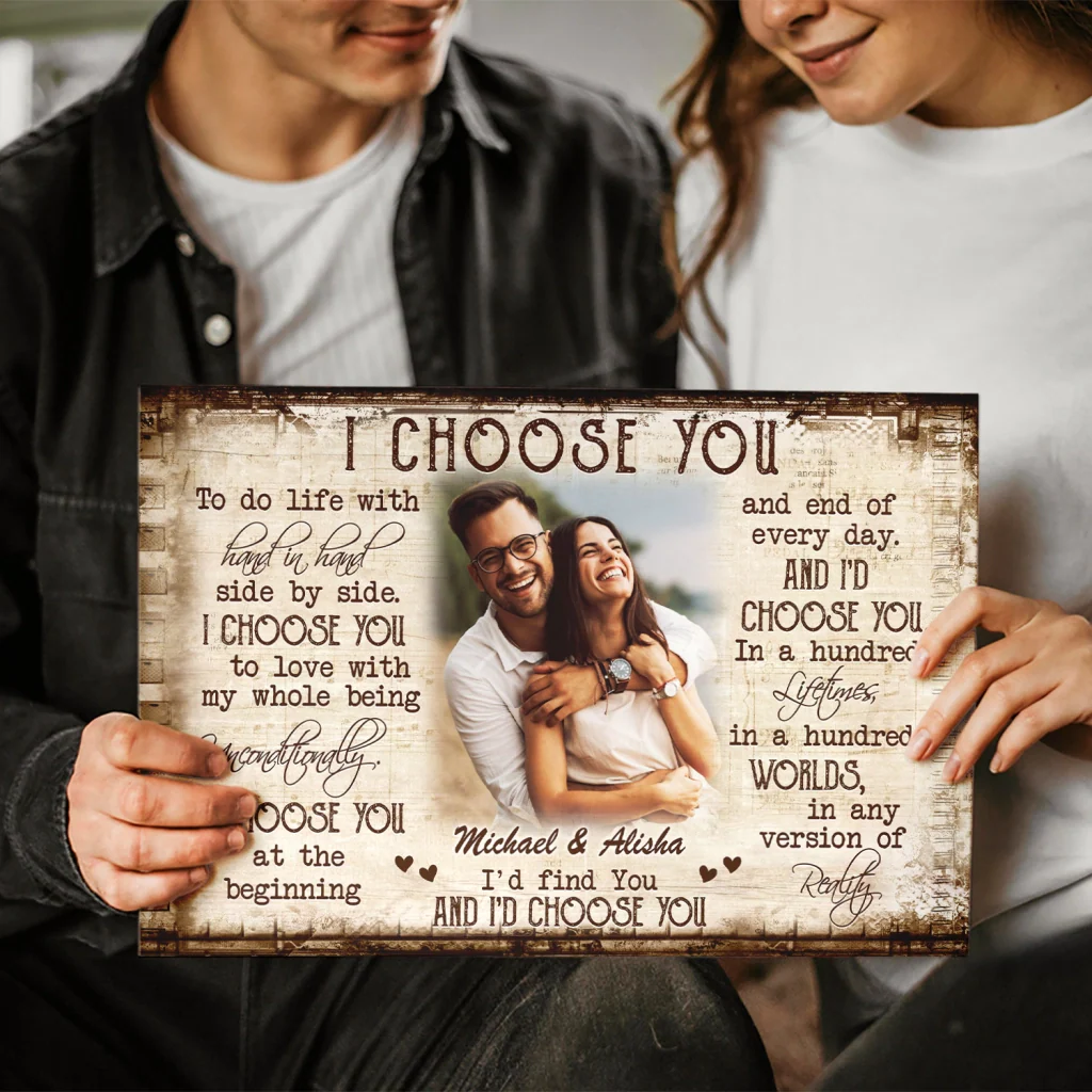 I Choose You Couple Personalized Canvas Poster, Anniversary Gift, Valentine's Day Gifts - Image 2