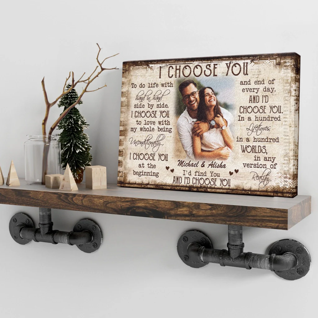 I Choose You Couple Personalized Canvas Poster, Anniversary Gift, Valentine's Day Gifts - Image 3