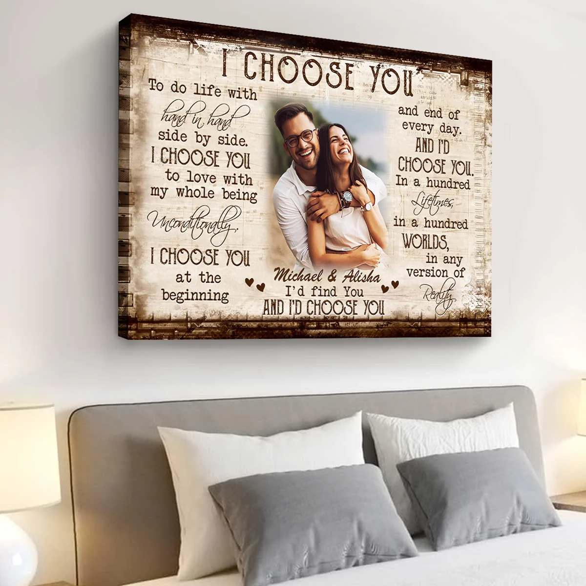 I Choose You Couple Personalized Canvas Poster, Anniversary Gift, Valentine's Day Gifts - Image 4