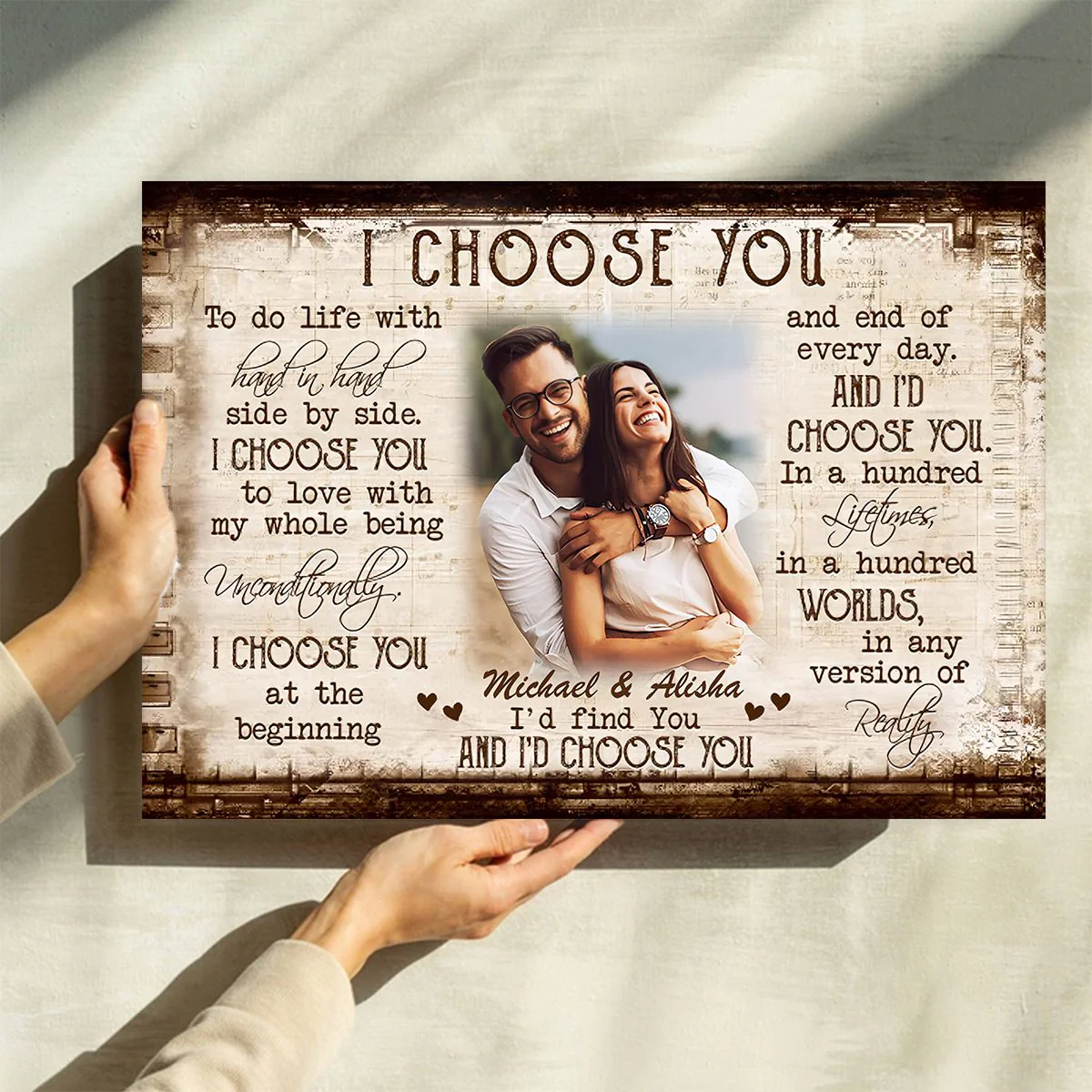 I Choose You Couple Personalized Canvas Poster, Anniversary Gift, Valentine's Day Gifts - Image 5