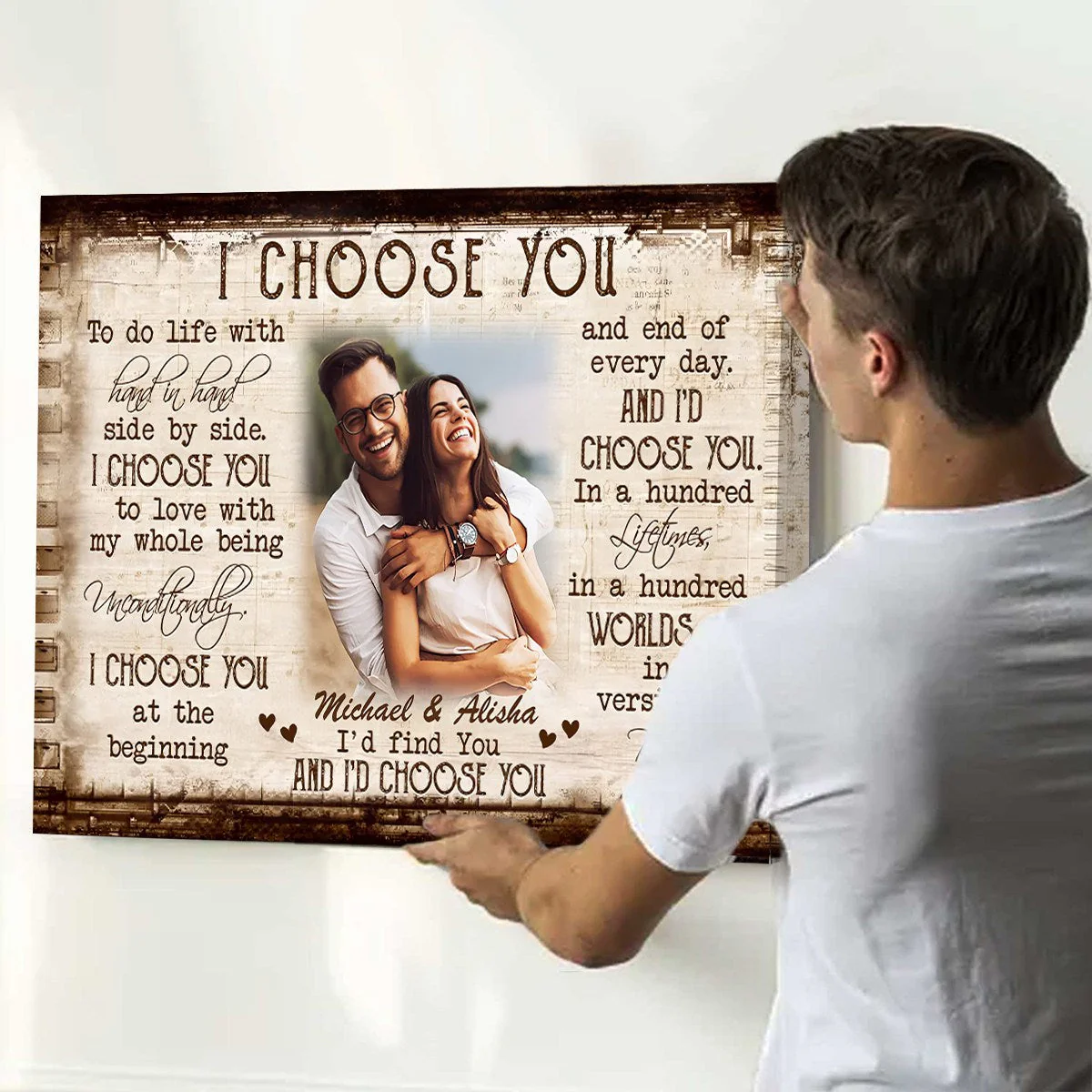 I Choose You Couple Personalized Canvas Poster, Anniversary Gift, Valentine's Day Gifts - Image 6
