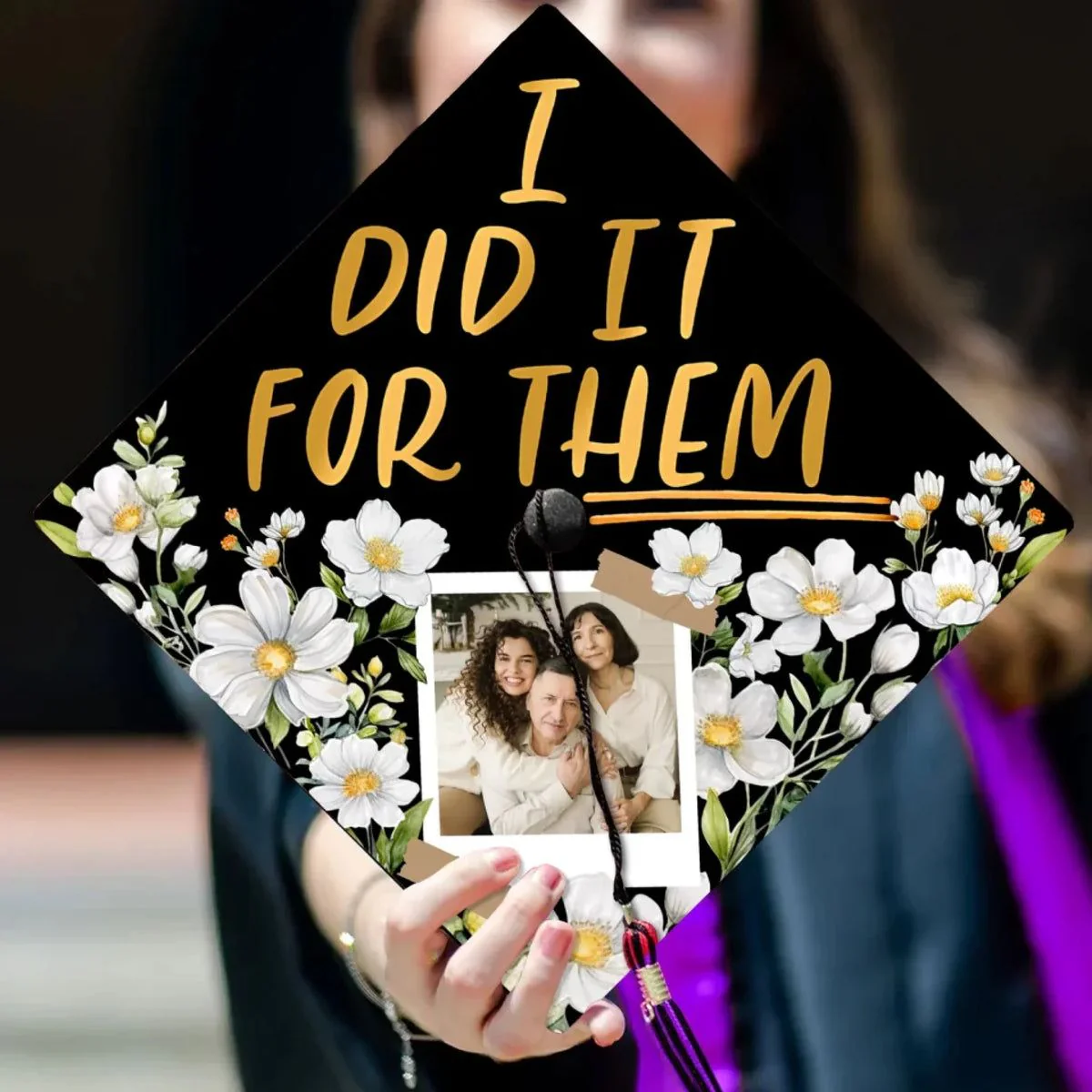 I Did It For Them - Personalized Graduation Cap Topper - Image 5