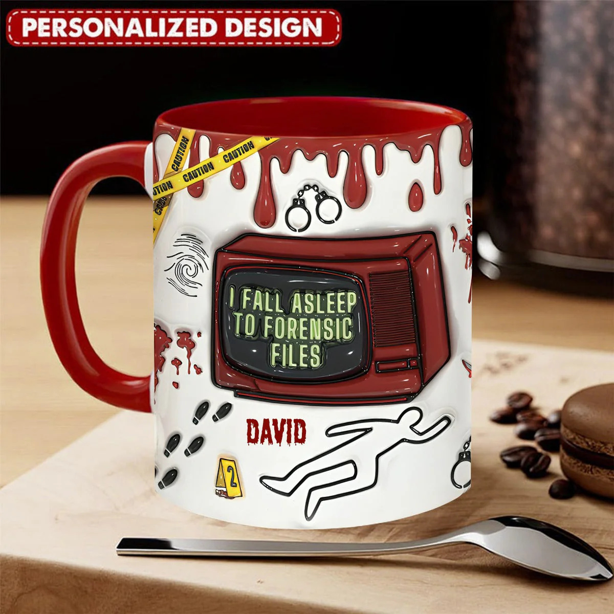 I Fall Asleep For Forensic Files - Personalized Accent Mug - Image 2