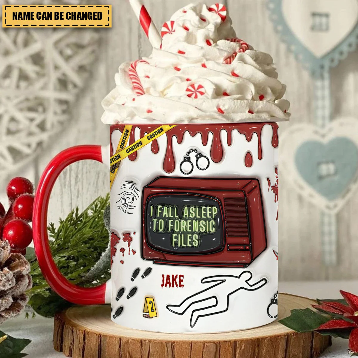 I Fall Asleep For Forensic Files - Personalized Accent Mug - Image 3