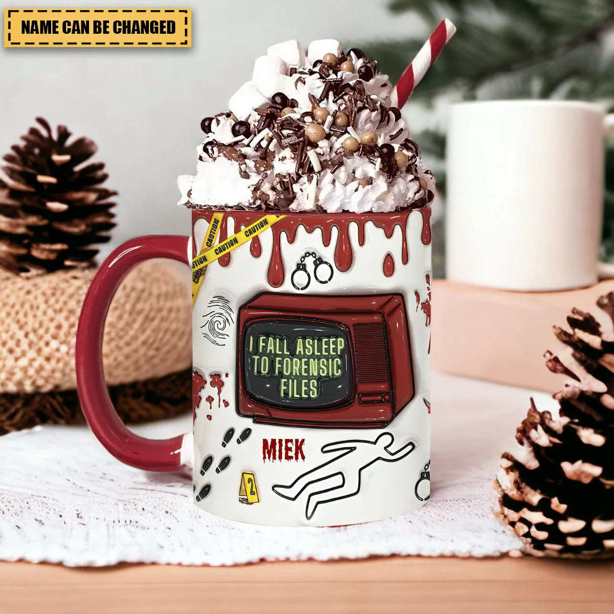 I Fall Asleep For Forensic Files - Personalized Accent Mug - Image 4