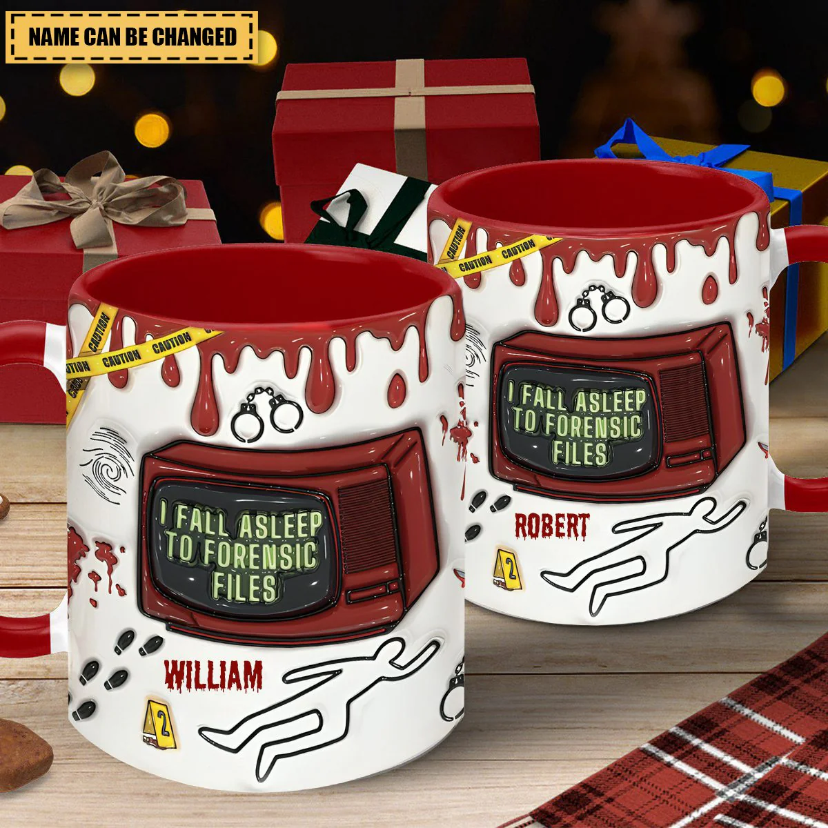 I Fall Asleep For Forensic Files - Personalized Accent Mug - Image 5