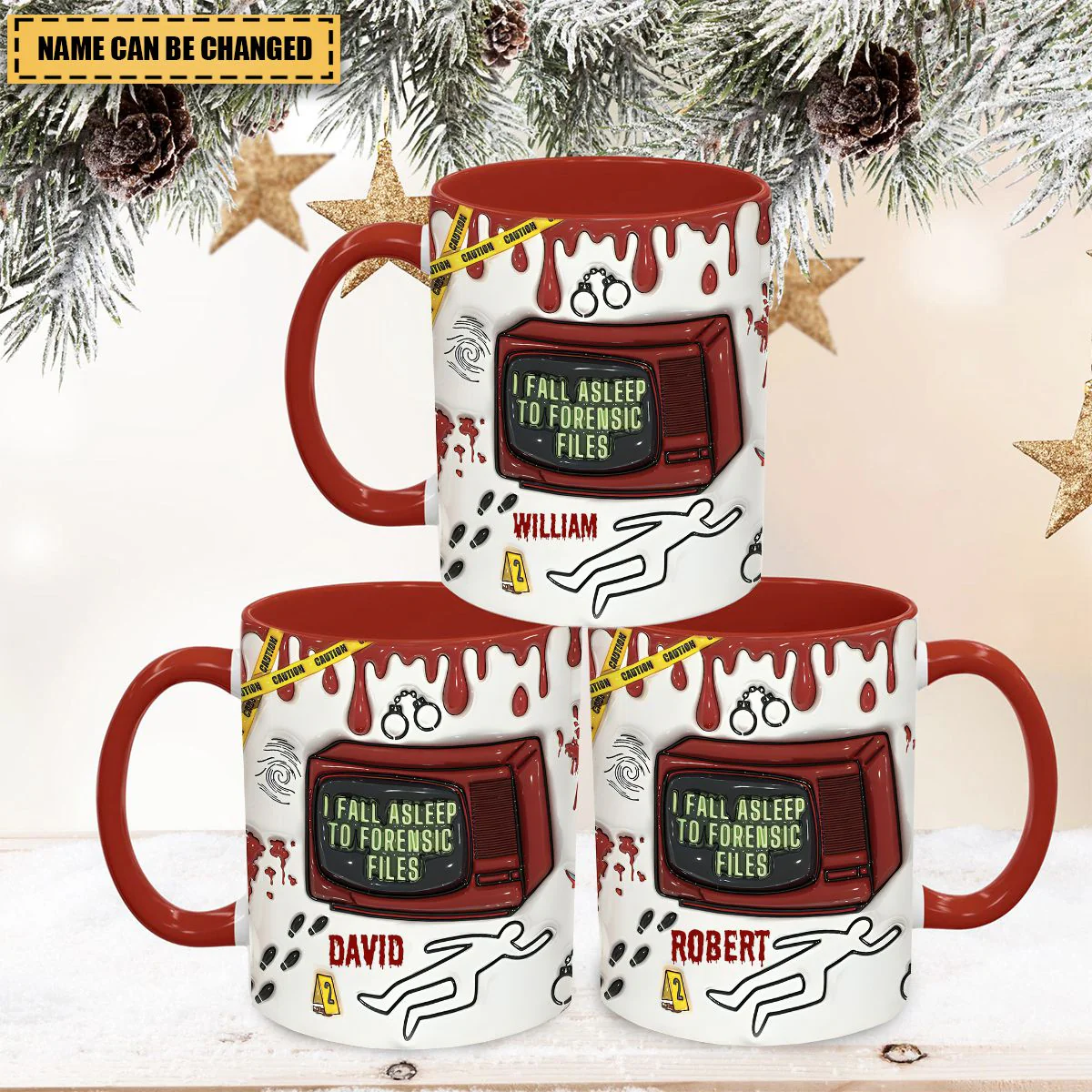 I Fall Asleep For Forensic Files - Personalized Accent Mug - Image 6
