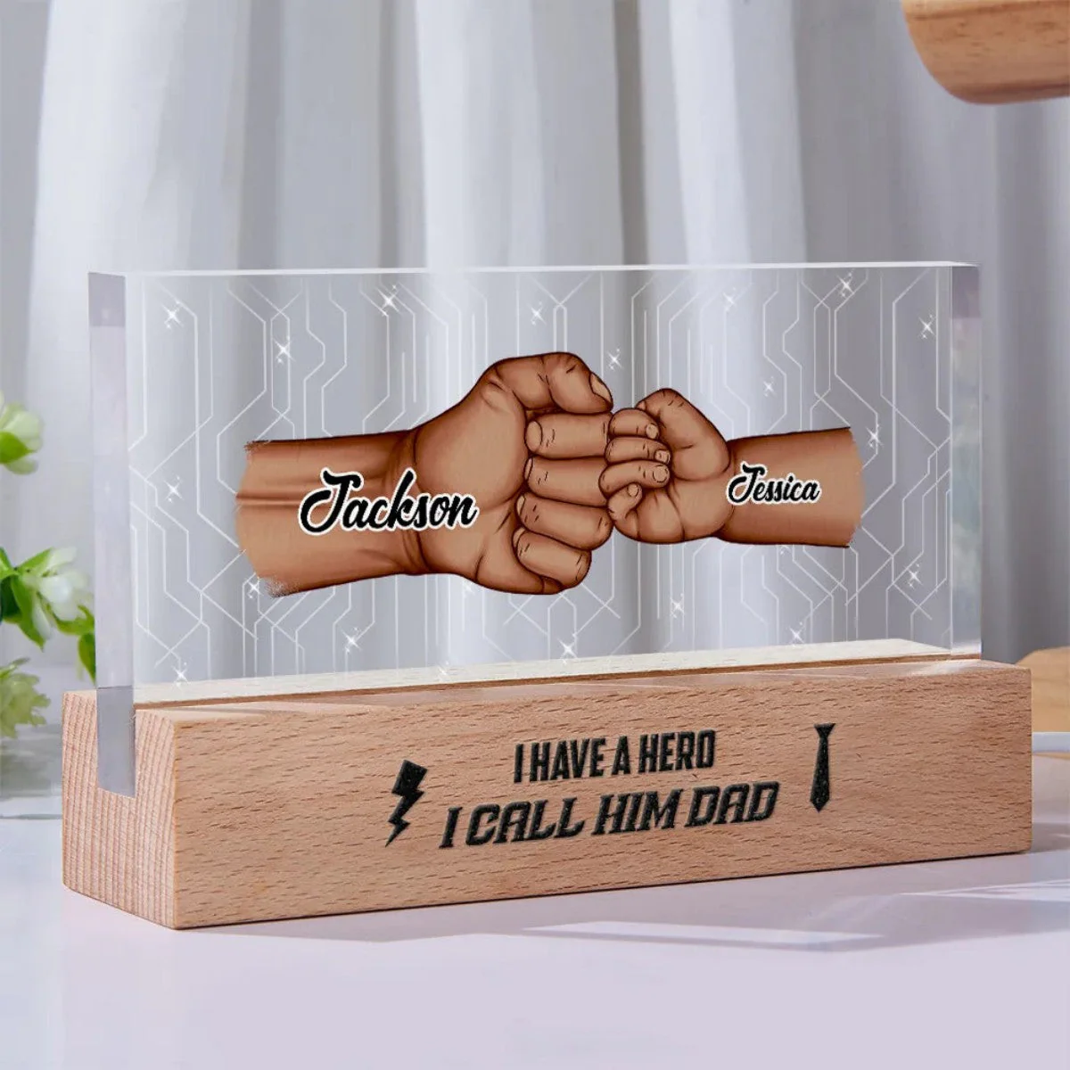 I Have A Hero - Personalized Rectangle LED Light - Image 2