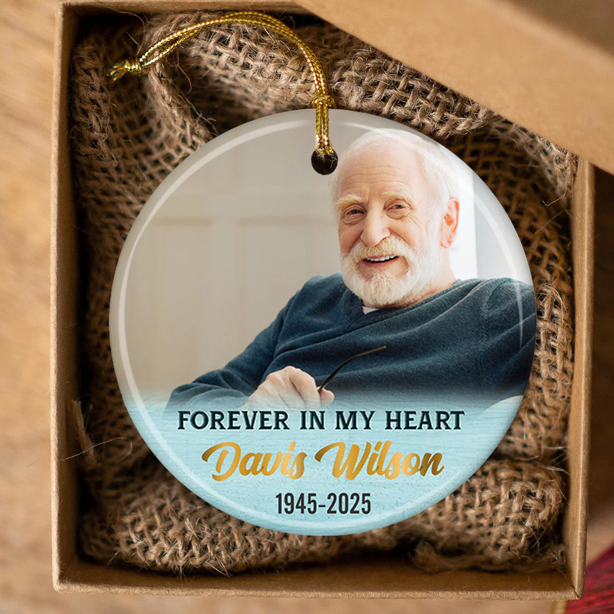 I HAVE AN ANGEL, Gifts For Loss Of Dad Personalized Ceramic Ornament - Image 2