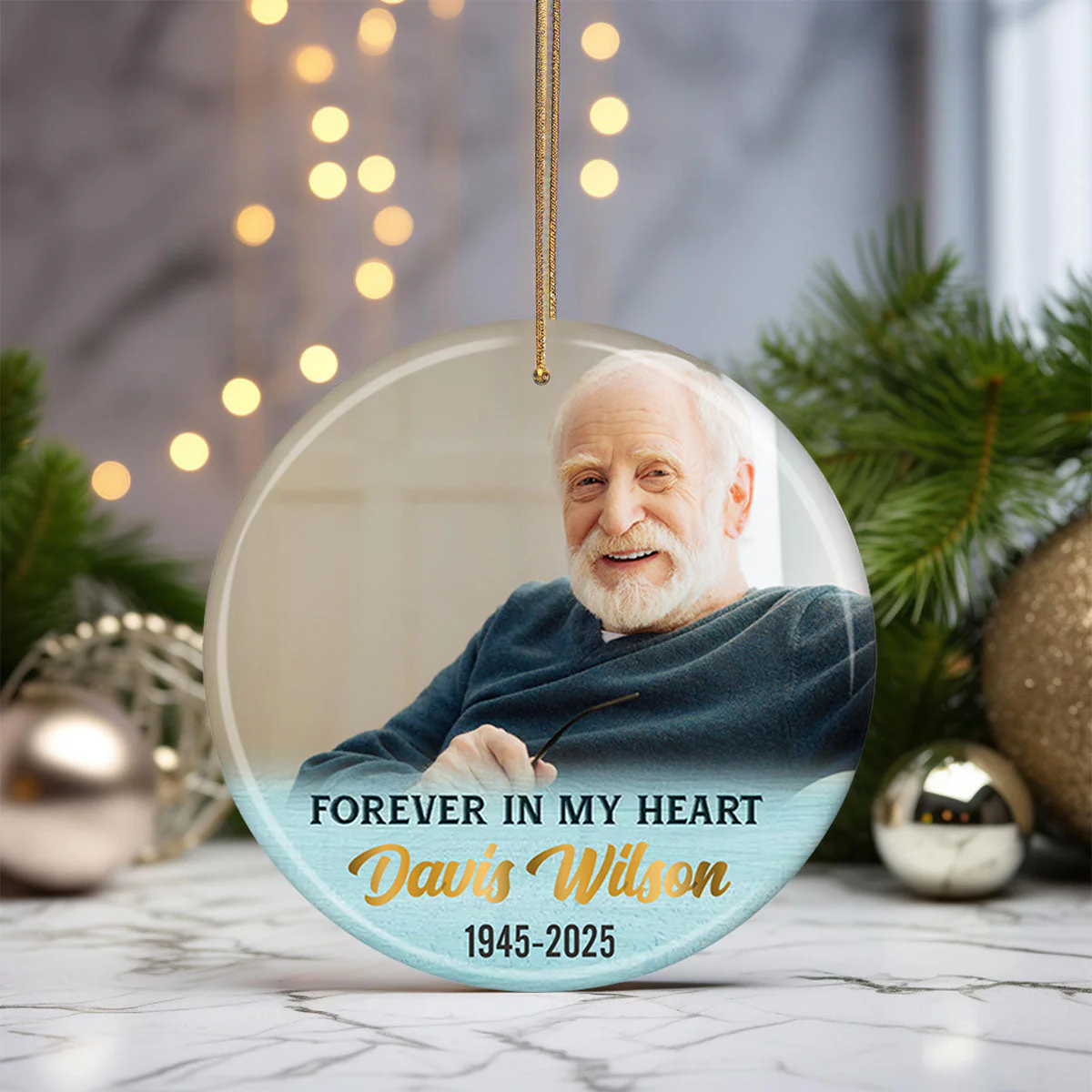 I HAVE AN ANGEL, Gifts For Loss Of Dad Personalized Ceramic Ornament - Image 7